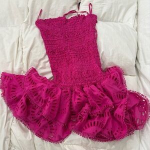 Pink Ruffled CHARO Ibiza Mini Dress